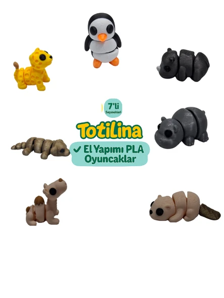 7'li set (penguen gergedan hipopotam su samuru deve köpek puma…) ürün görseli 1