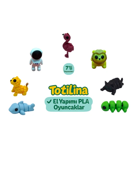 7'li set (flamingo aslan kedi tırtıl köpek balığı puma astronot…) ürün görseli 1