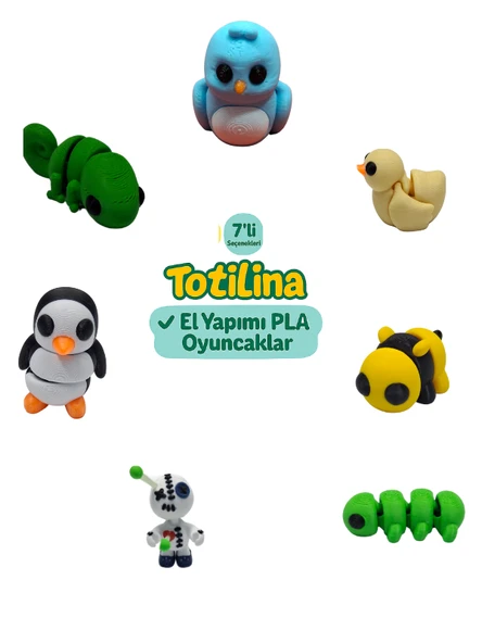 7'li set (kuş ördek arı tırtıl voodoo penguen bukalemun…) ürün görseli 1