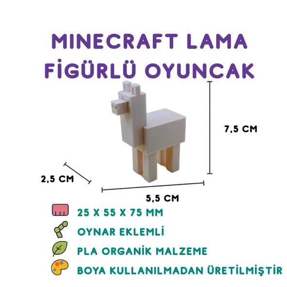 Minecraf Lama Figür - Minyatür Oyuncak ürün görseli 1