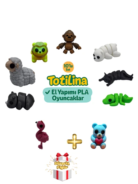 10'lu set (goril ayı kedi timsah flamingo gergedan koyun aslan…) ürün görseli 1
