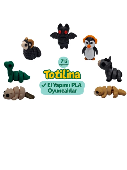 7'li set (yarasa penguen eşek su samuru dinozor koç…) ürün görseli 1