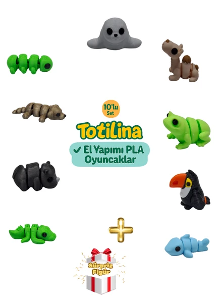 10'lu set (fok deve kurbağa tukan kuşu köpek balığı timsah…) ürün görseli 1