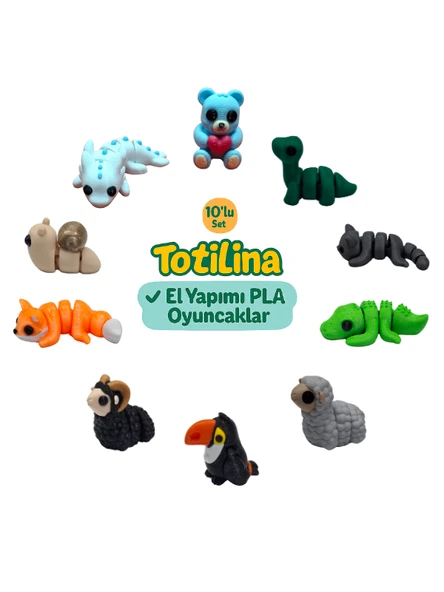 10'lu set (ayı dinozor kedi timsah koyun tukan kuşu koç tilki…) ürün görseli 1