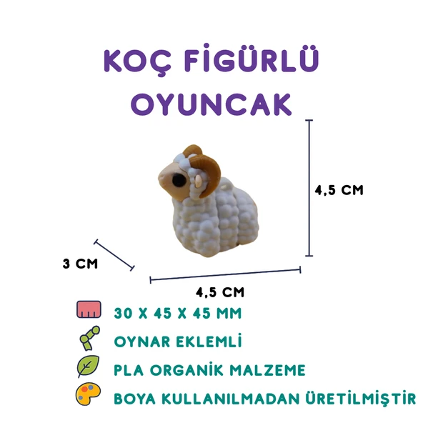 Beyaz Koç Figür - Minyatür Oyuncak ürün görseli 1