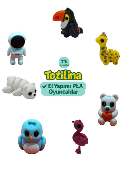 7'li set (tukan kuşu zürafa ayı flamingo kuş astronot…) ürün görseli 1
