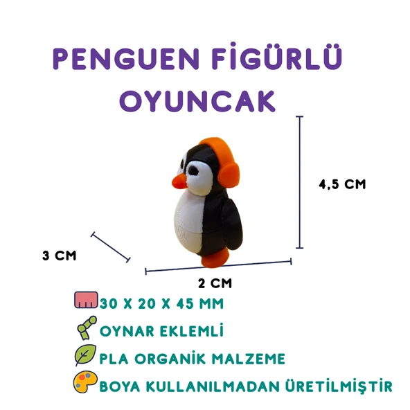 Kulaklıklı Penguen Figür - Minyatür Oyuncak ürün görseli 1