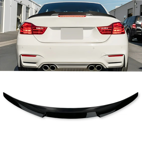 BMW F33 UYUMLU CABRİO M4 SPOİLER PARLAK SİYAH 2013-2019 ürün görseli 1