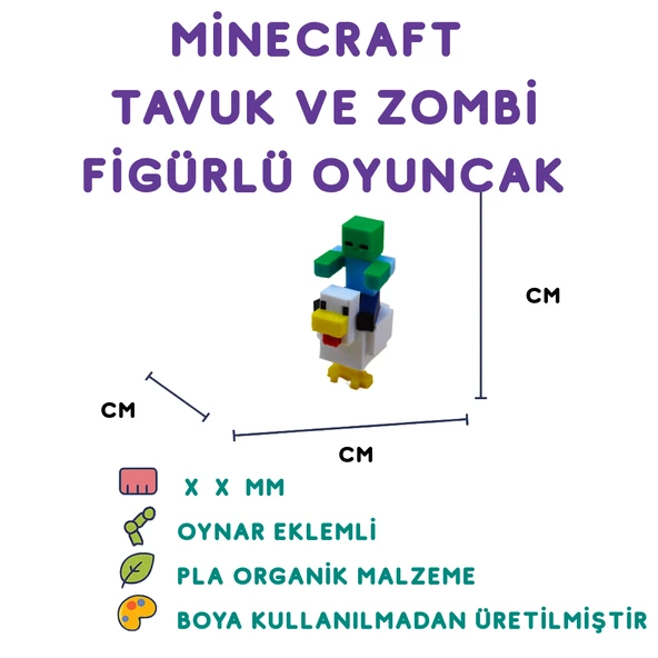 Minecraf Tavuk Zombi -Minyatür Oyuncak ürün görseli 1