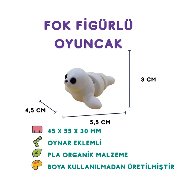 Beyaz Fok Figür -Minyatür Oyuncak ürün görseli 1