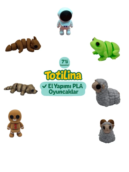 7'li set (astronot kurbağa koyun koç kurabiye adam köpek ejderha…) ürün görseli 1