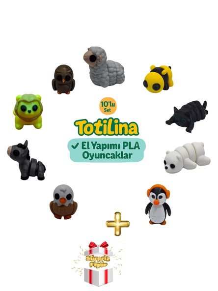 10'lu set (koyun arı kedi penguen ayı kartal eşek aslan baykuş…) ürün görseli 1