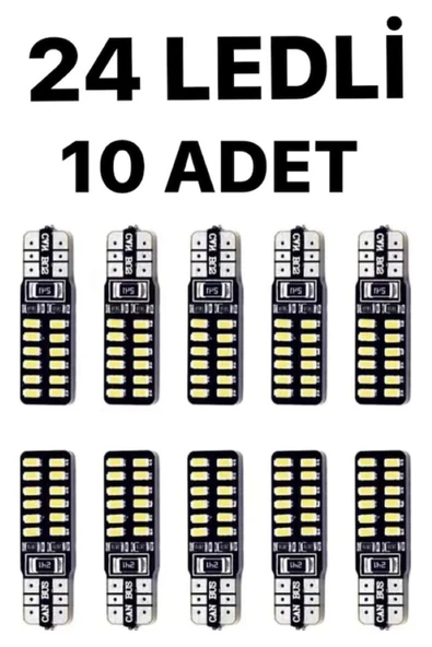 T10 Led 24 Ledli Metal Ultra Beyaz Park Plaka Tavan Ampulü 10 Adet Uyumlu ürün görseli 1