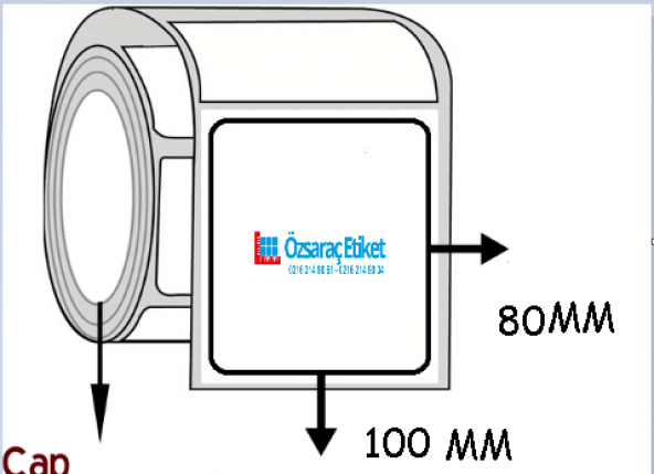 80*100 BARKOD ETİKETİ 450 SARIM ürün görseli 1