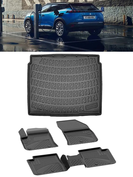 Sahler Peugeot 2008 Elektrikli 2022 ve Sonrası 4.5D Paspas 3D Rizline ALT Bagaj Havuzu ürün görseli 1