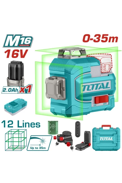 Total Li-İon Akülü Lazer Hizalama Kumandalı Standlı Tam Takım Yüksek Kalite TLL301201E ürün görseli 1