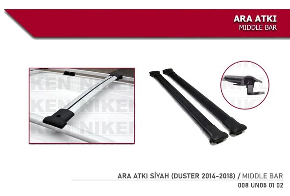 Dacia Duster Ara Atkı  Gri 2014-2018 arası uyumlu Siyah ürün görseli 1