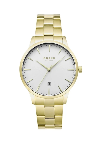 Obaku Denmark V247XDGISG Quartz Çelik Altın Rengi Beyaz Kadran Safir Cam 42 mm Erkek Kol Saati ürün görseli 1