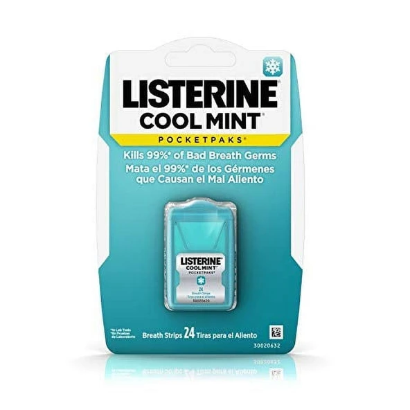 Listerine CoolMint PocketPaks Taze Nefes Şeritleri, 24 Şeritli Paket ürün görseli 1