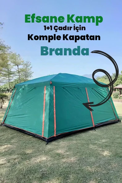 - 1 Oda + 1 Salon Çadır İçin Komple Kapalı Branda (Sadece Branda) - Yeşil ürün görseli 1