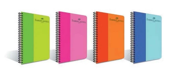 Faber Castell Defter Bicolor Spiralli Pp Kapak 160 Yaprak Çizgili 5075000139000 ürün görseli 1
