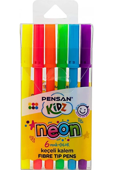 Pensan Kidz Neon 6 Renk Keçeli Kalem ürün görseli 1