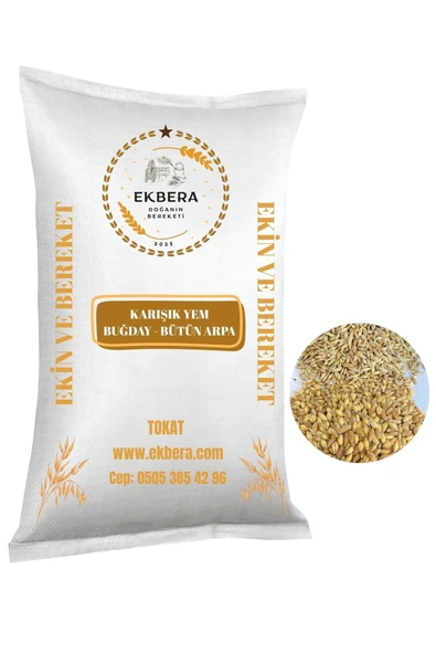 EKBERA - Buğday ve Bütün Arpa Karışık Yem (Tavuk, Kaz, Ördek, Güvercin vb.) - 3 Kg ürün görseli 1