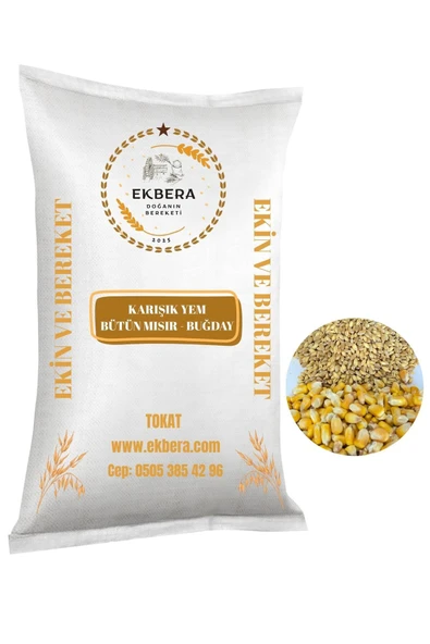 EKBERA - Bütün Mısır ve Buğday Karışık Yem (Tavuk, Kaz, Ördek, Güvercin vb.) - 5 Kg ürün görseli 1