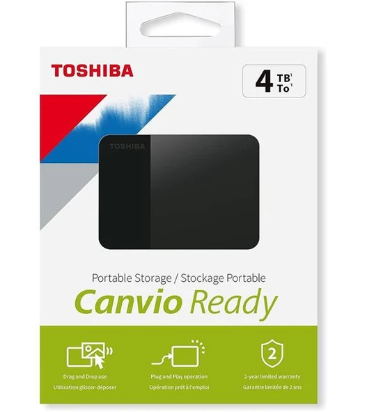 4TB CANVIO READY 2.5" USB3.2 TOSHIBA HDTP340EK3CA ürün görseli 1