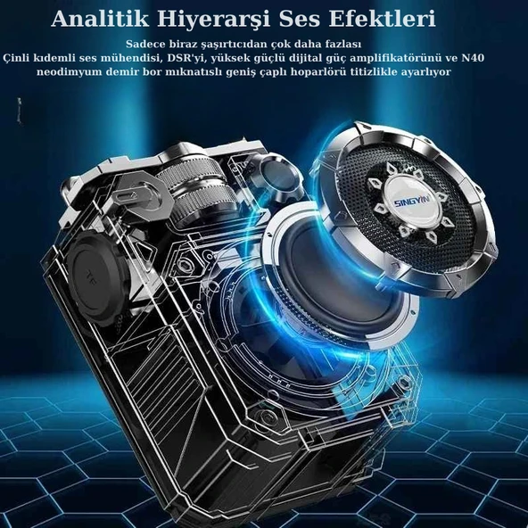 Mecha Tarzı Bluetooth Hoparlör Taşınabilir Subwoofer Mini Kablosuz Şarjlı Bas Müzik Çalar Ses Kutusu ürün görseli 1