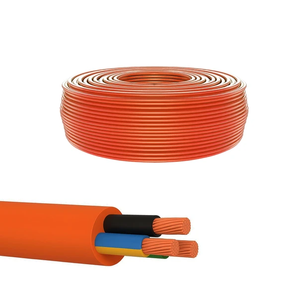 TTR CCA Çok Telli 3x1.5 mm 100 Metre Elektrik Kablosu Turuncu Renk Topraklı İletken Kablo H05VV-F ürün görseli 1