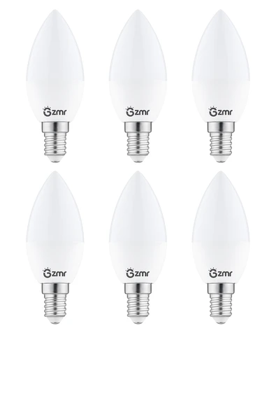 ZMR 120/B.30 6’lı 7W Buji LED Ampul 3000K Günışığı E14 Duy Enerji Tasarruflu ve Uzun Ömürlü Aydınlatma ürün görseli 1