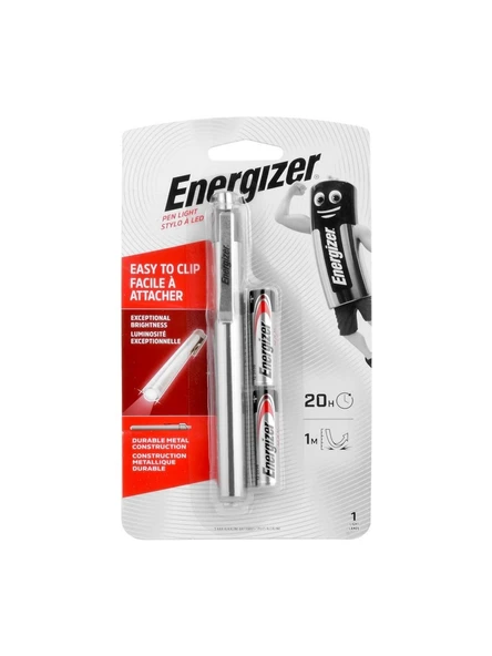 Energizer Metal Pen lite Kalem Tipi Led Fener 2xAAA Pil Doktor Feneri ürün görseli 1