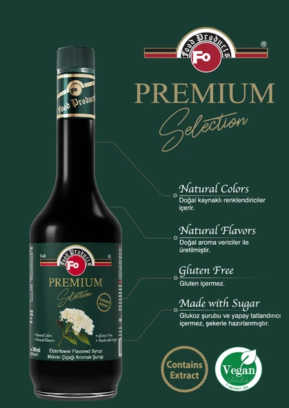 FO Mürver Çiçeği Aromalı Şurup - Premium 700 ml - Resim 2