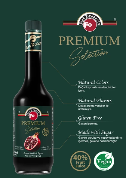FO Nar Meyveli Şurup - Premium 700 ml - Resim 2