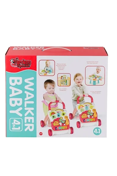 Vardem Piyanolu 4 in 1 Bebek Yürüteci Kırmızı ( BIB-6018 ) ürün görseli 1