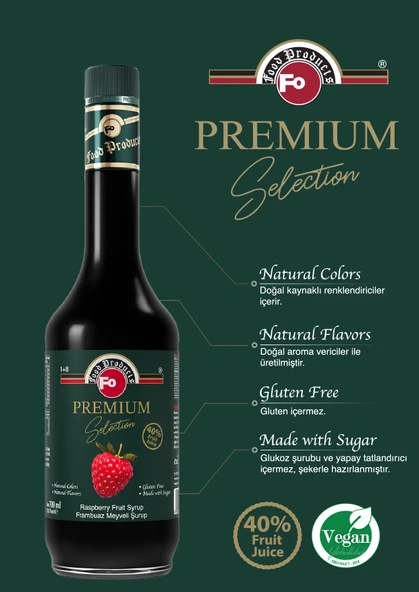 FO Frambuaz Meyveli Şurup - Premium 700 ml - Resim 2