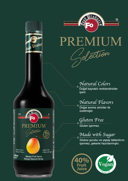 FO Mango Meyveli Şurup - Premium 700 ml - Resim 2