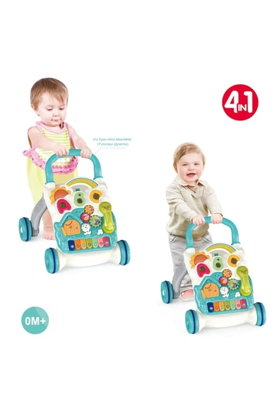 Vardem Piyanolu 4 in 1 Bebek Yürüteci Turkuaz ( BIB-6017 ) ürün görseli 1