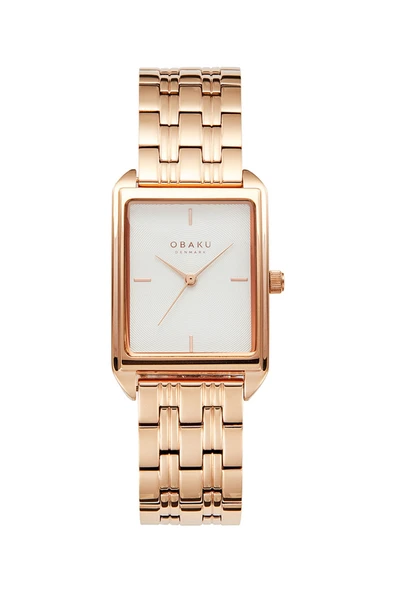 Obaku Denmark V293LXVISV Quartz Çelik Rose Beyaz Kadran 24 mm Kadın Kol Saati ürün görseli 1