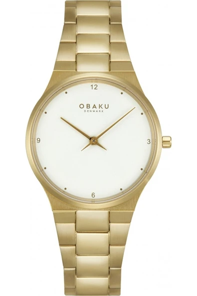 Obaku Denmark V305LXGWSG Quartz Çelik Altın Rengi  Beyaz Kadran Safir Cam 32 mm Kadın Kol Saati ürün görseli 1