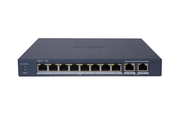 HIKVISION Hikvision DS-3E1310P-EI/M 8Port 10/100 Yönetilebilir PoE 60W Switch ürün görseli 1