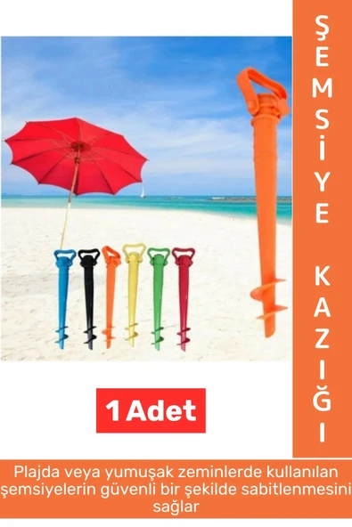 Dayanıklı Montaj Gerektirmez Kolay Kullanım Deniz Plaj Plastik Şemsiye Sabitleme Kazığı 41 X 16 Cm ürün görseli 1