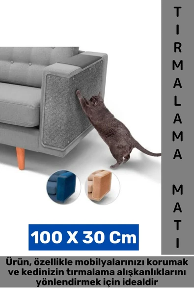 Dayanıklı Hızlı Kuruyan Mobilya Koruyucu Yapıştırılabilir Evcil Hayvan Kedi Tırmalama Matı 100X30 Cm ürün görseli 1