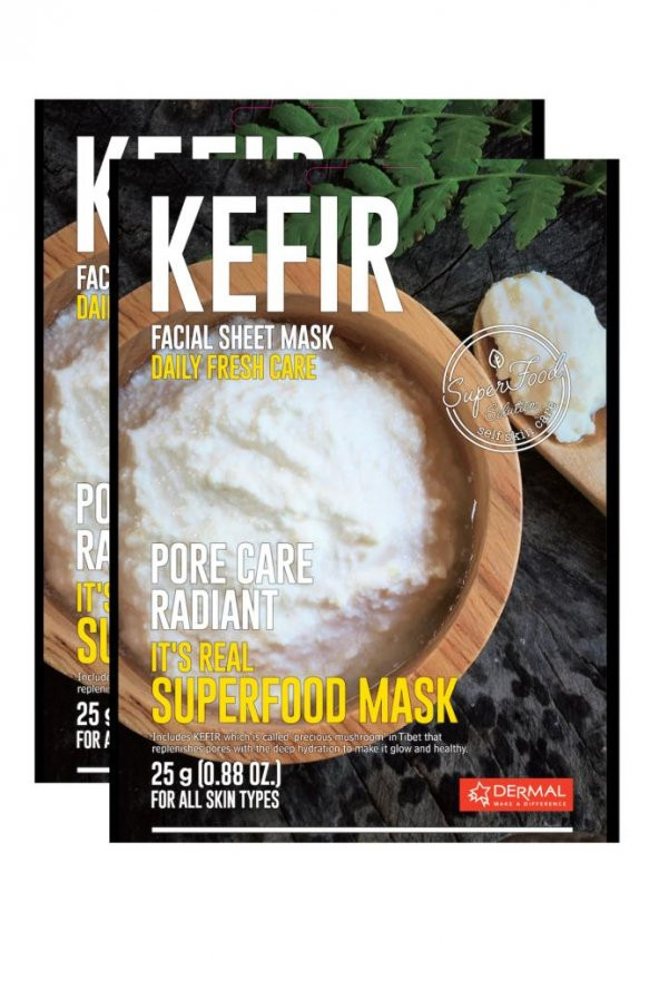 DERMAL Gözenek Bakımı Yapan ve Canlandıran Kefir Maskesi 25gr 2li Set ürün görseli 1