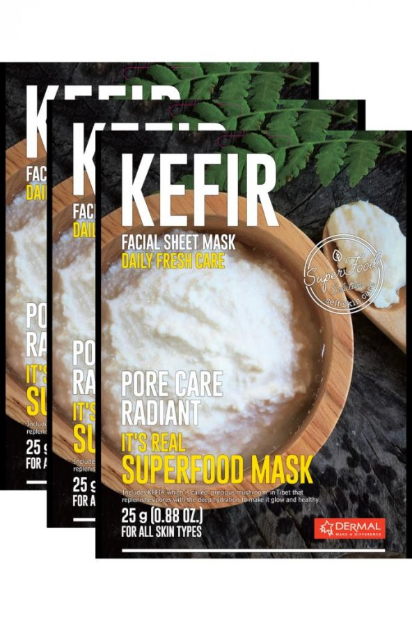 DERMAL Gözenek Bakımı Yapan ve Canlandıran Kefir Maskesi 25gr 3lü Set ürün görseli 1