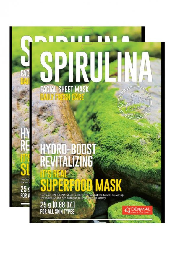 DERMAL Nem Bombası ve Canlandırıcı Spirulina Maskesi 25gr 2li Set ürün görseli 1