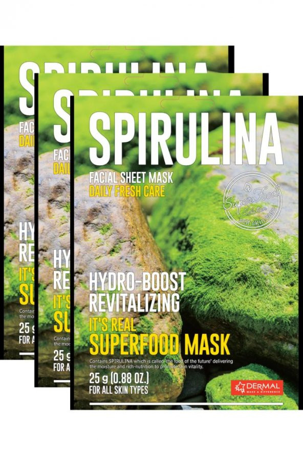 DERMAL Nem Bombası ve Canlandırıcı Spirulina Maskesi 25gr 3lü Set ürün görseli 1