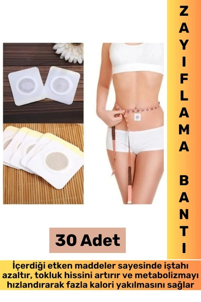 Metabolizma Hızlandıran İştah Azaltıcı Tokluk Hissi Veren Kalori Yaktıran Göbek Bandı 30 Adet ürün görseli 1