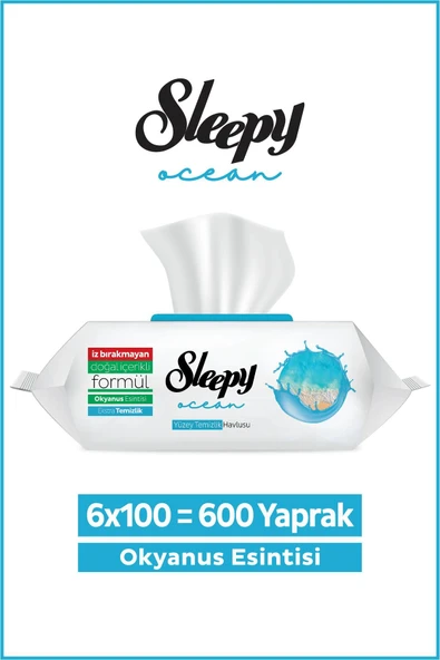 Sleepy Ocean Yüzey Temizlik Havlusu Okyanus Esintisi 6x100 (600 Yaprak) ürün görseli 1